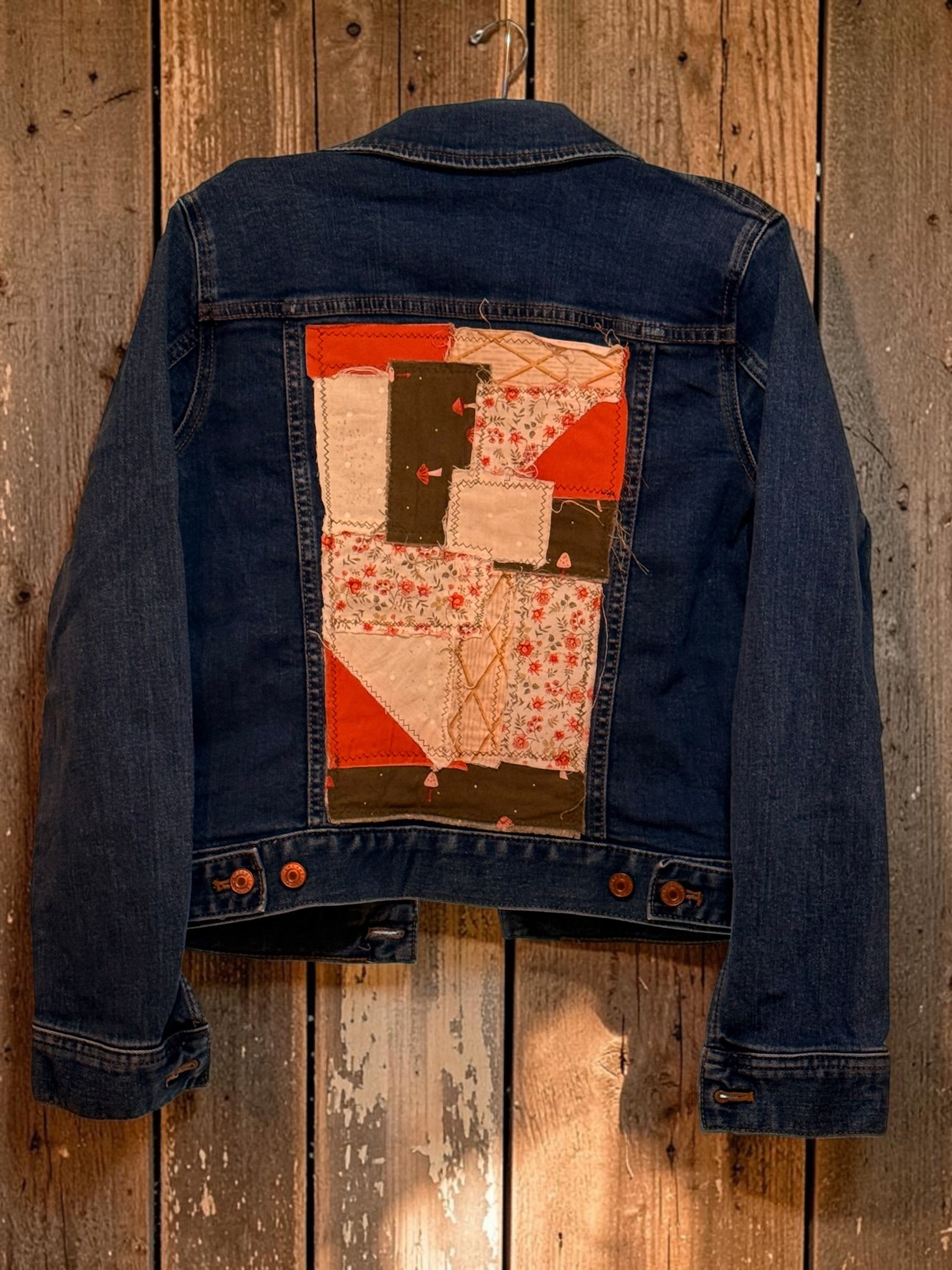 Custom Upcycled Patchwork Denim Jacket