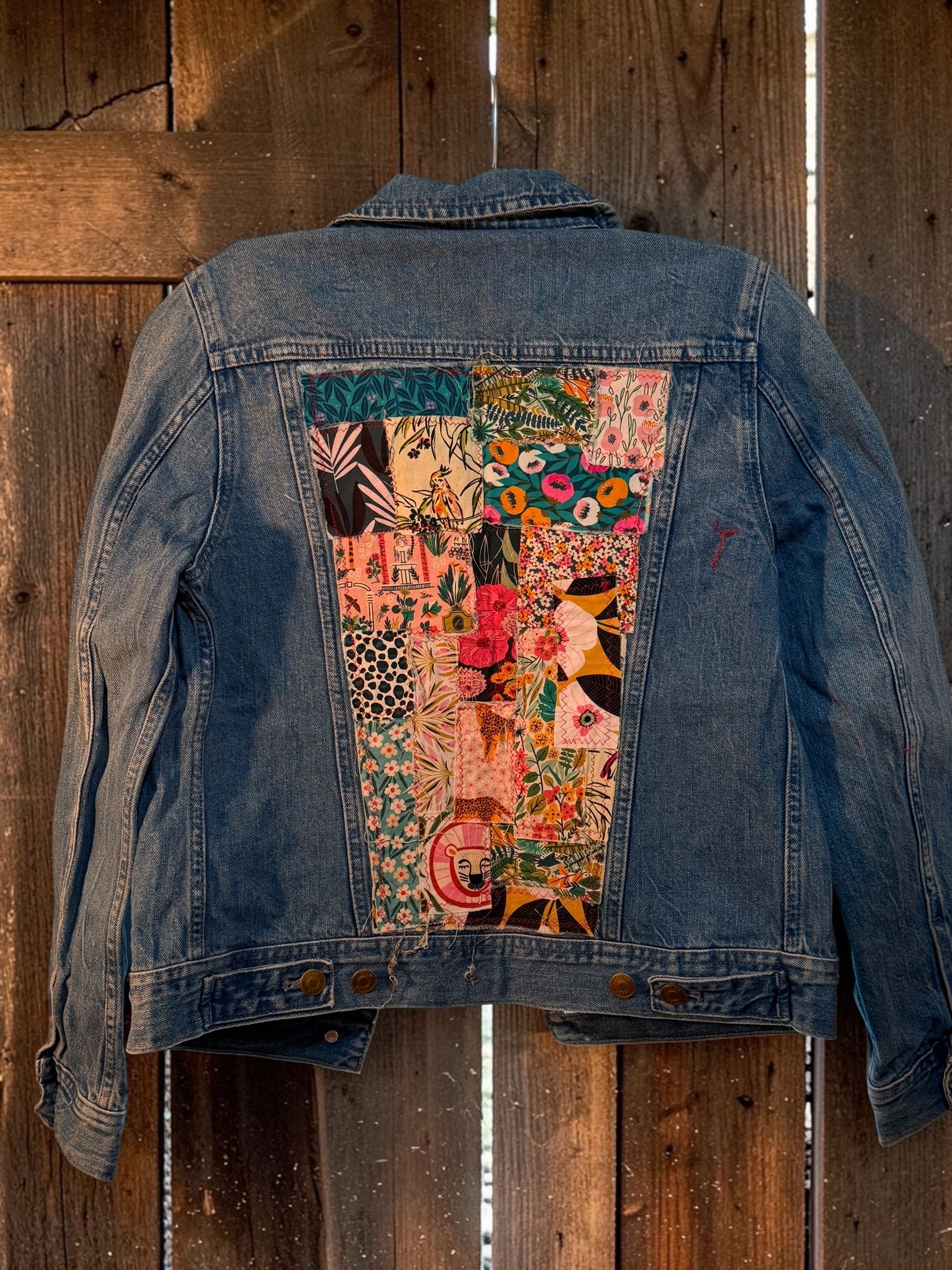 Custom Upcycled Patchwork Denim Jacket