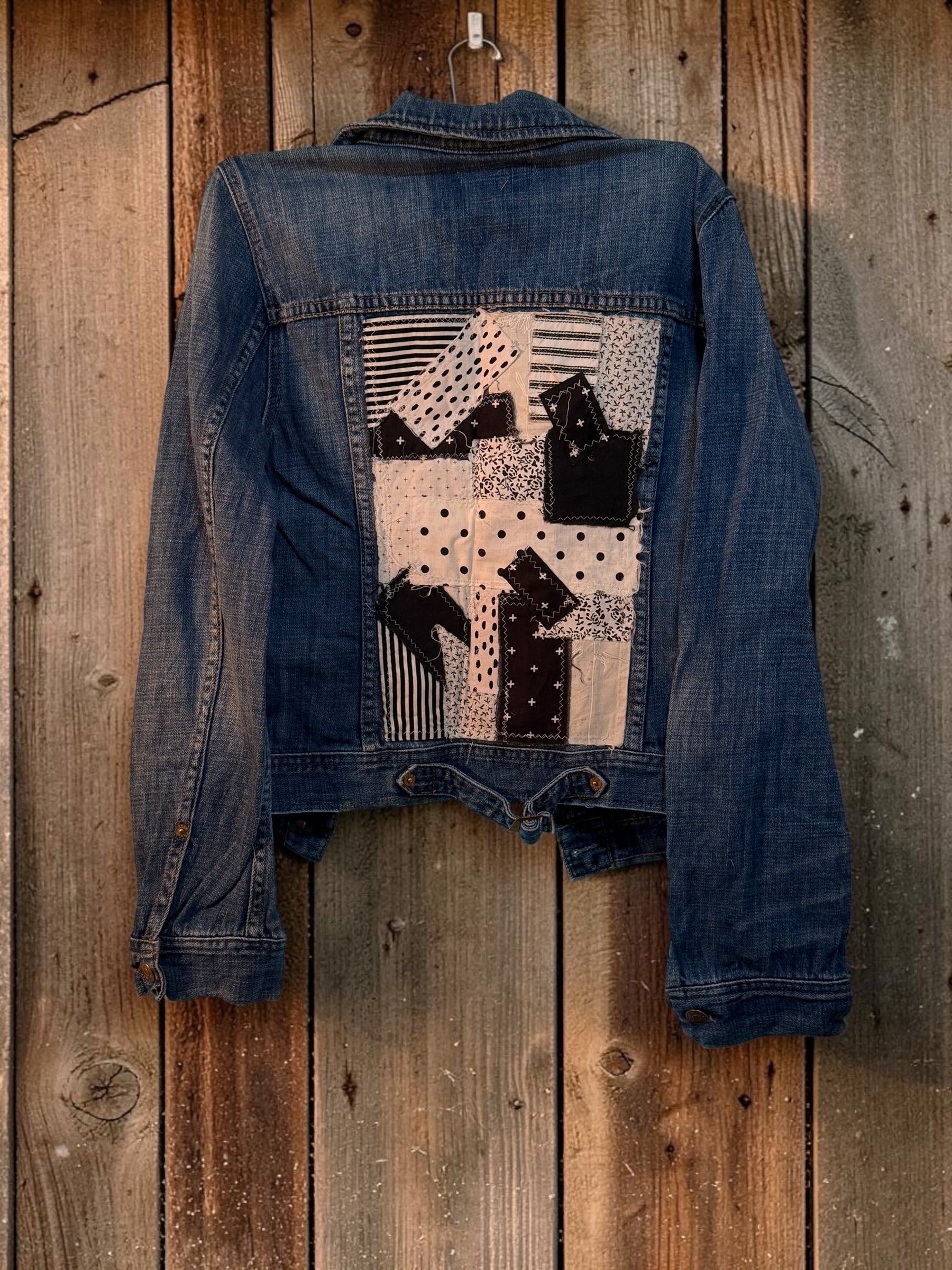 Custom Upcycled Patchwork Denim Jacket