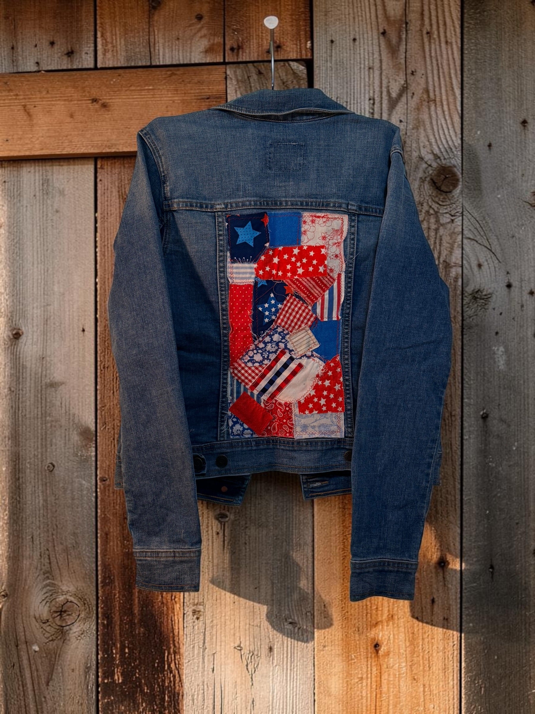 Custom Upcycled Patchwork Denim Jacket