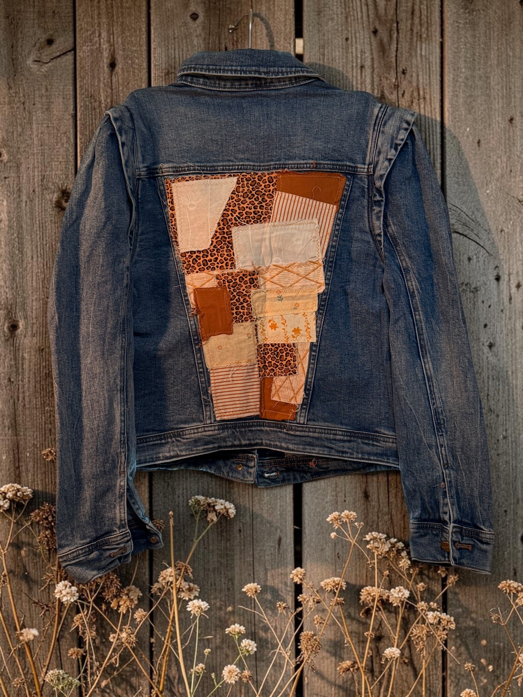 Custom Upcycled Patchwork Denim Jacket