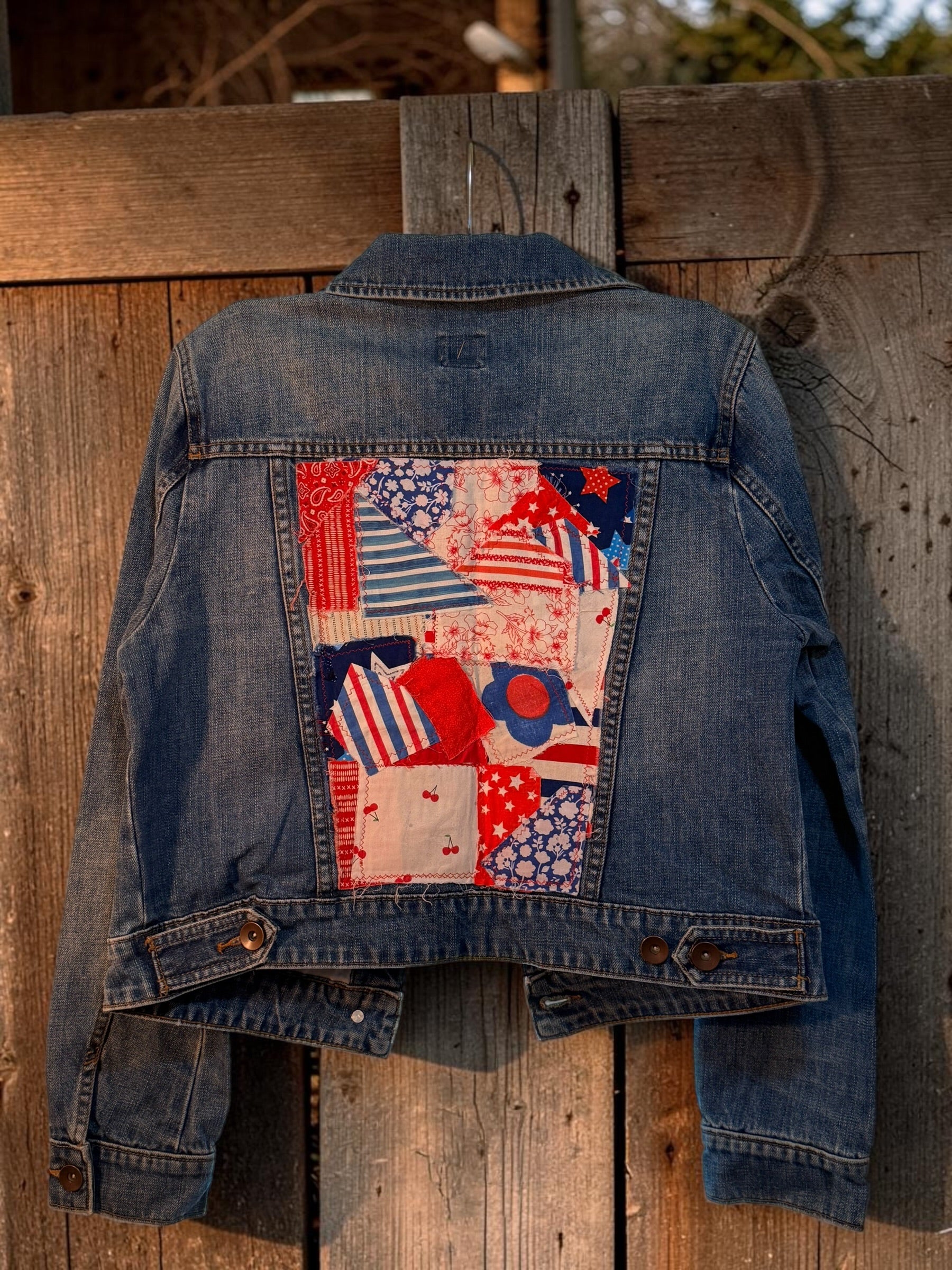 Custom Upcycled Patchwork Denim Jacket