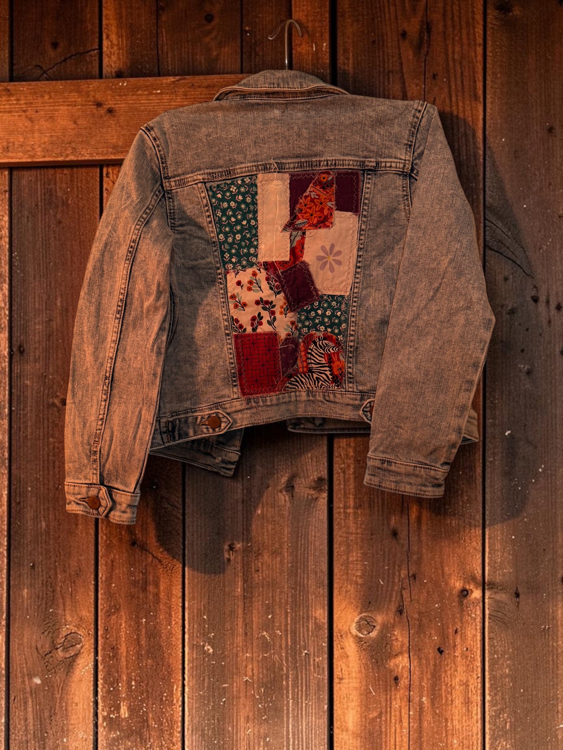 Custom Upcycled Patchwork Denim Jacket