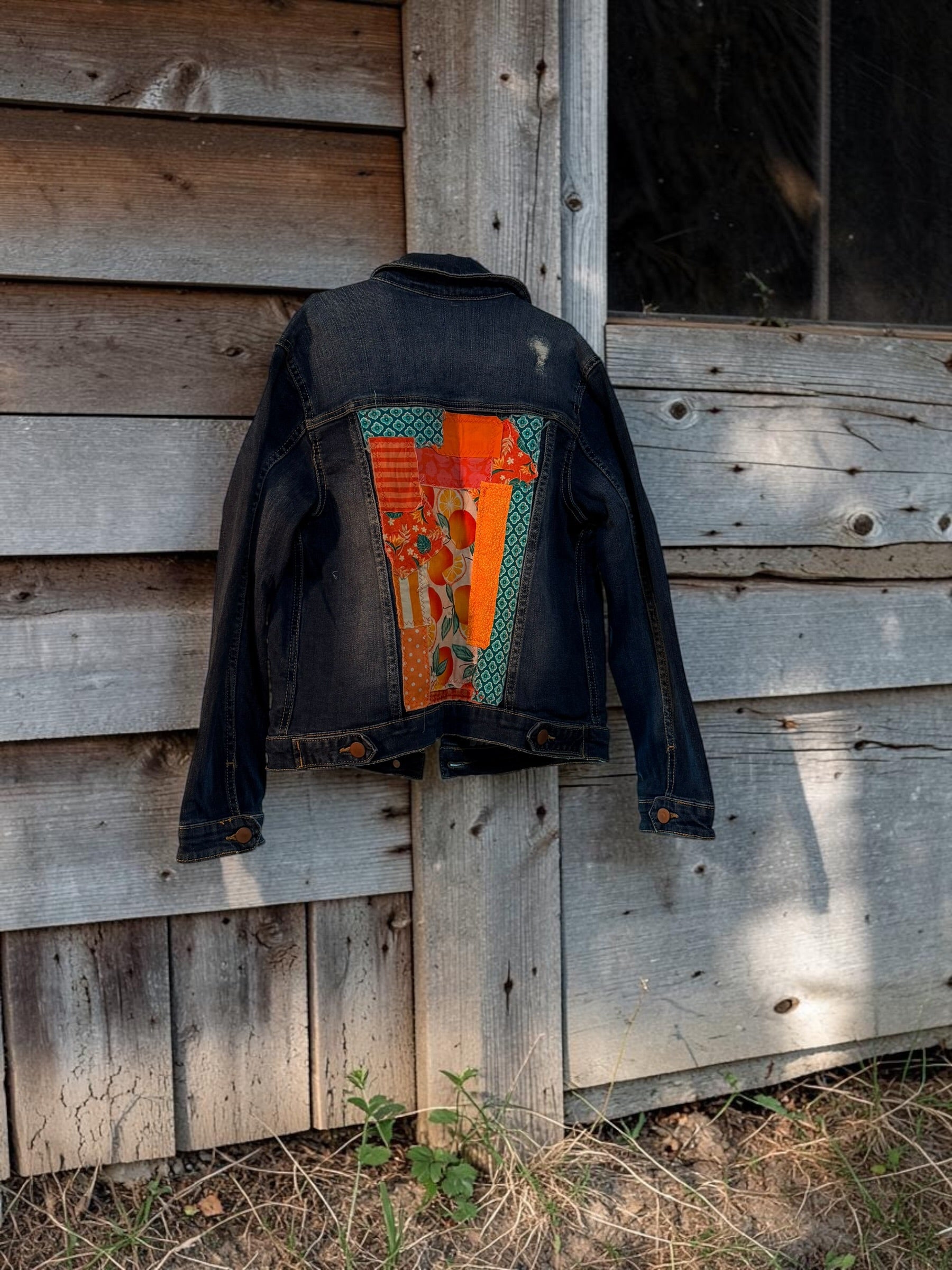 Custom Upcycled Patchwork Denim Jacket
